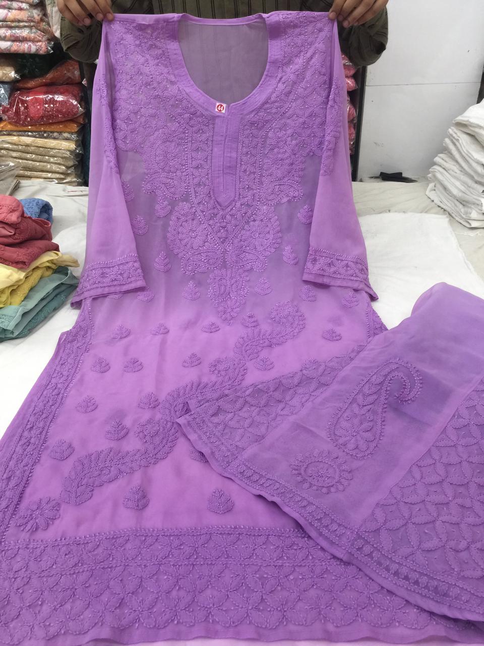 Dyeable Kurta With Sharara