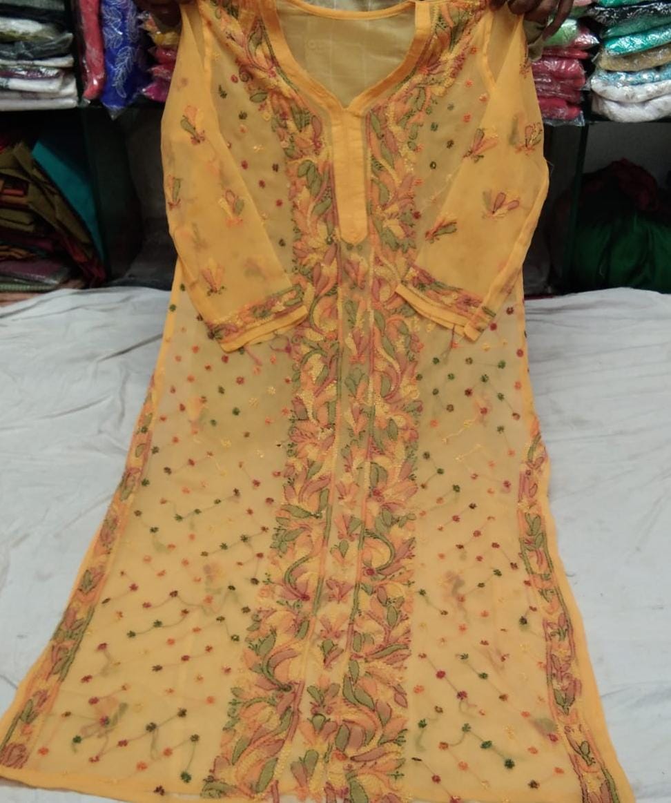 Georgette Resham Work Kurti