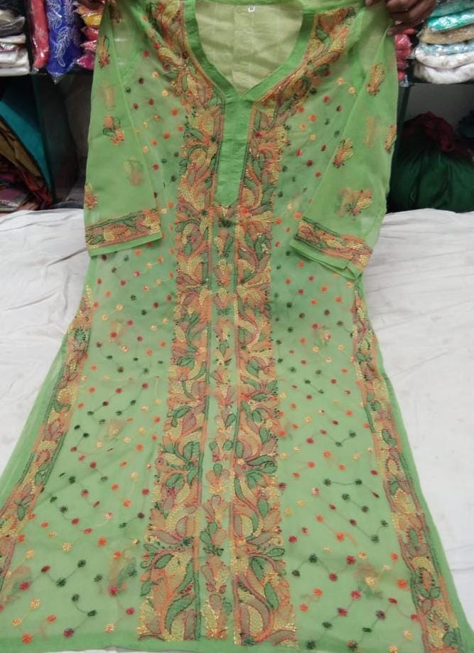 Georgette Resham Work Kurti