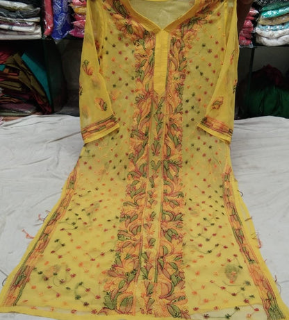 Georgette Resham Work Kurti