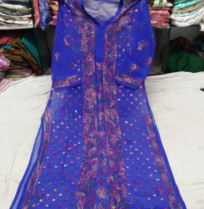 Georgette Resham Work Kurti