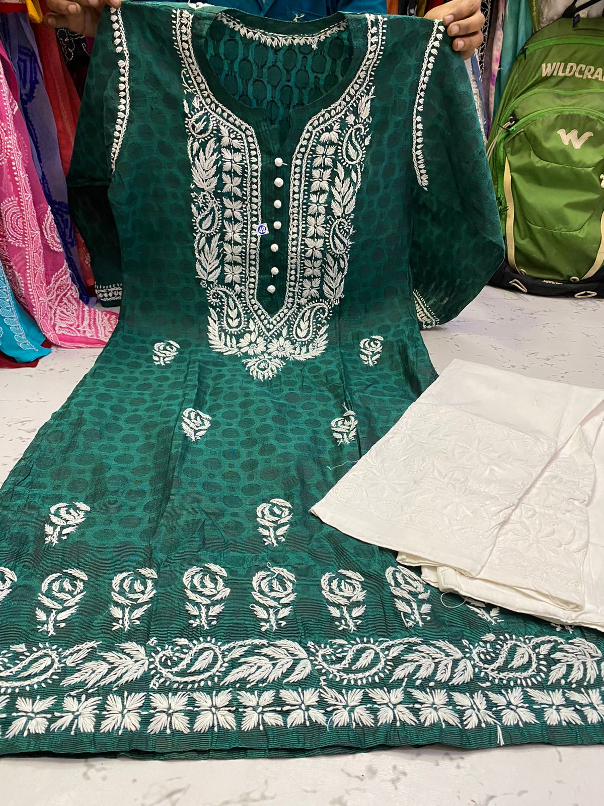 Chanderi Kurti With Cotton Pants