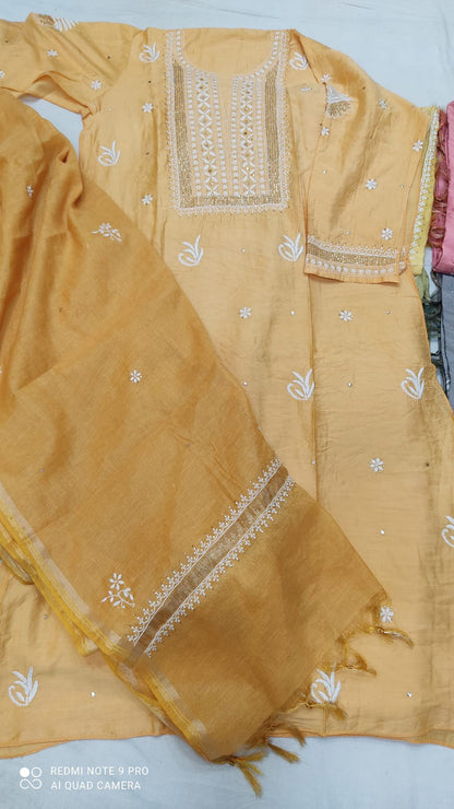 Chanderi Semi-Stitched Suit