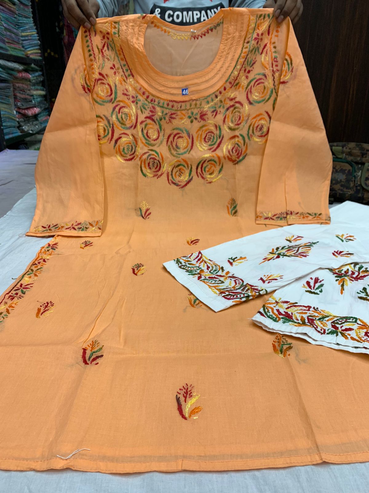 Round Neck Cotton Kurti 2pc Set