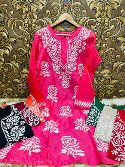 Chanderi Rose Kurti