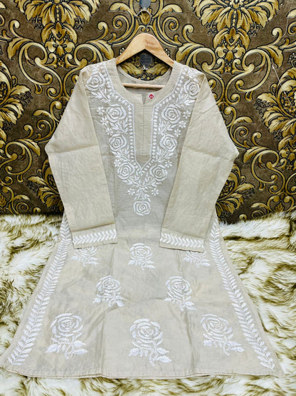 Chanderi Rose Kurti