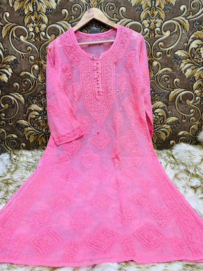 Dyeable Buta Flower Kurti