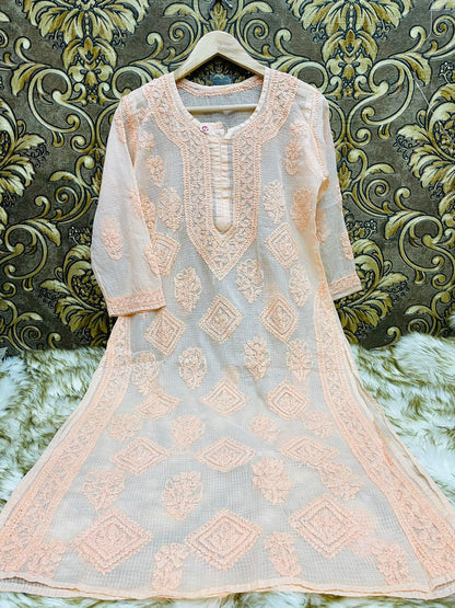 Dyeable Buta Flower Kurti