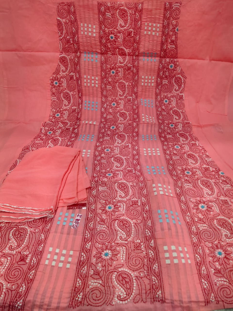 Unstitched Cotton 3pc Suit