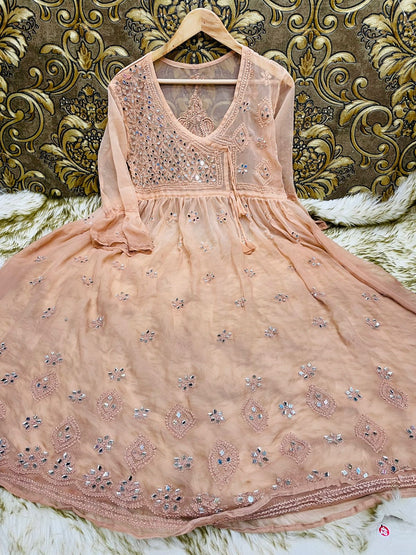 Georgette Dori Angrakha Gown