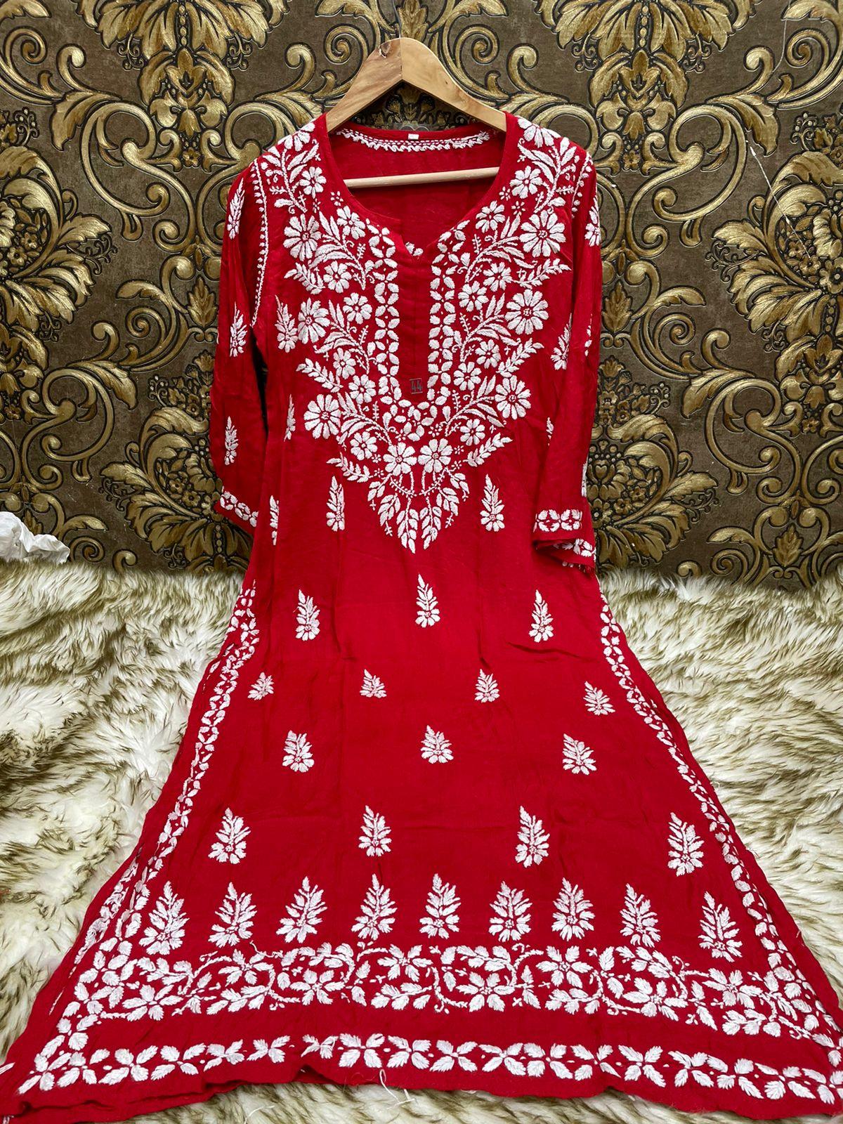 Rayon Heavy Daman Kurti - The Chikan Company