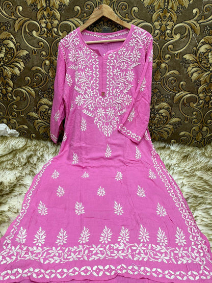 Rayon Heavy Daman Kurti - The Chikan Company