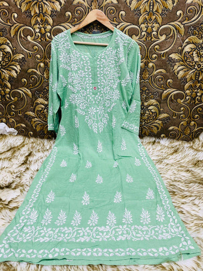 Rayon Heavy Daman Kurti - The Chikan Company