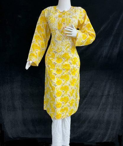 Mul Mul Printed Kurti With Pant