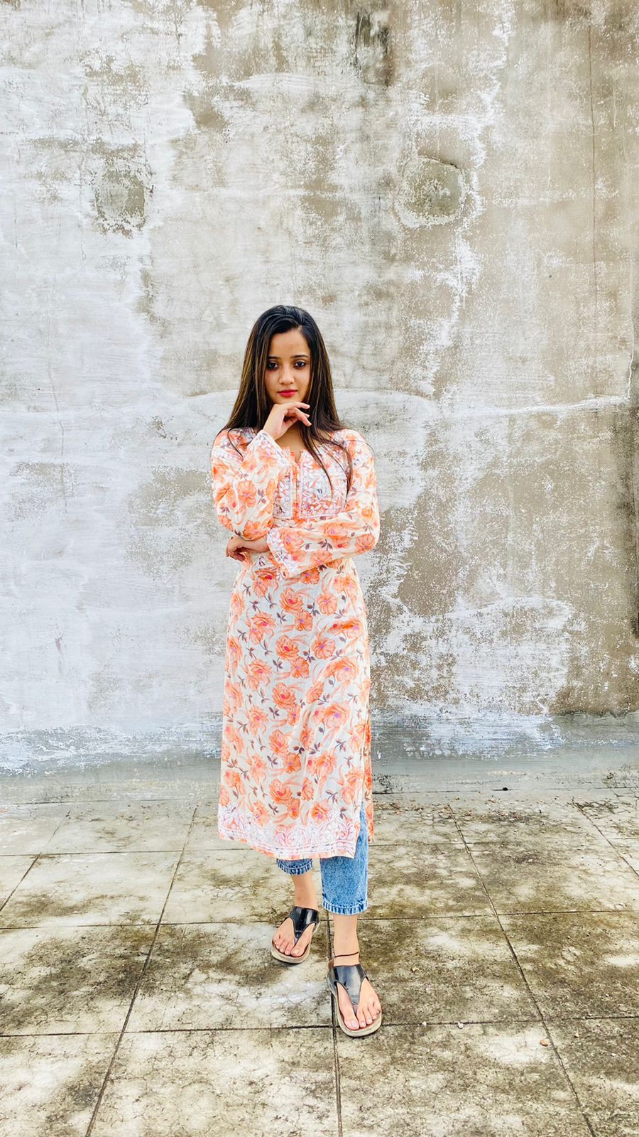 Printed Mul Mul Kurti