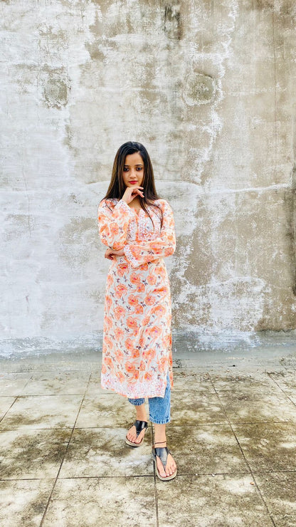 Printed Mul Mul Kurti