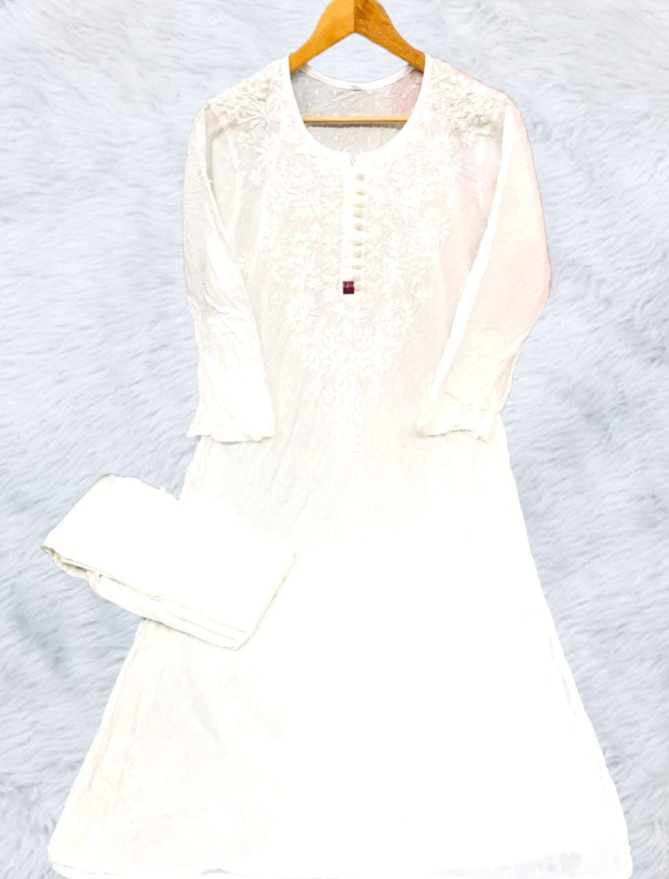 Dobby Cotton Kurti With Pant