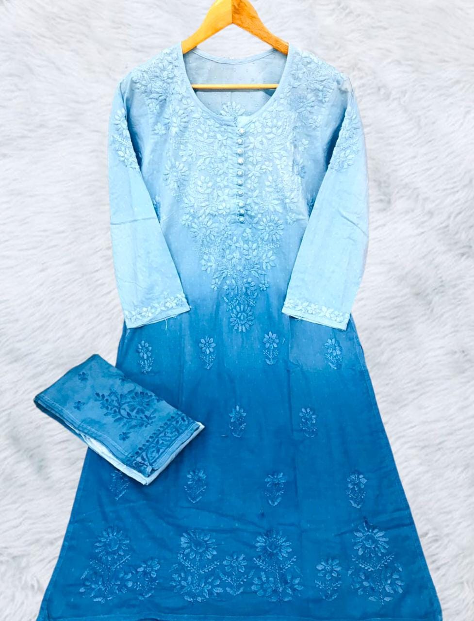 Dobby Cotton Kurti With Pant