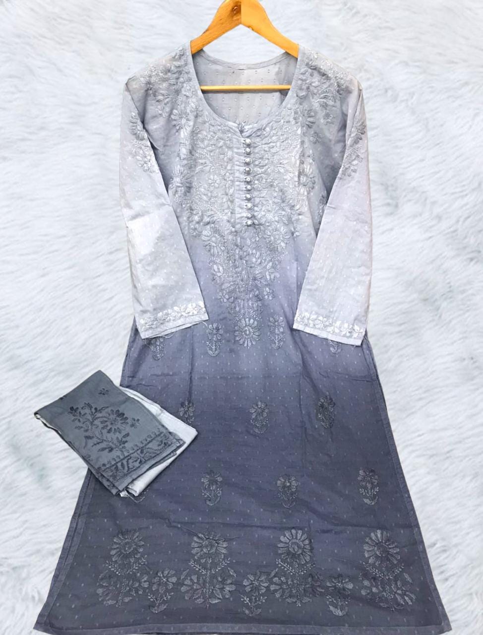 Dobby Cotton Kurti With Pant