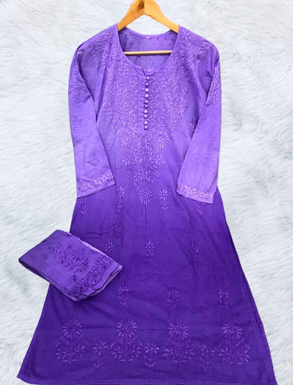 Dobby Cotton Kurti With Pant