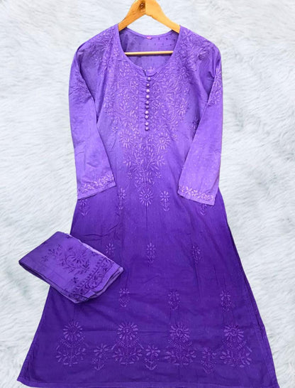 Dobby Cotton Kurti With Pant