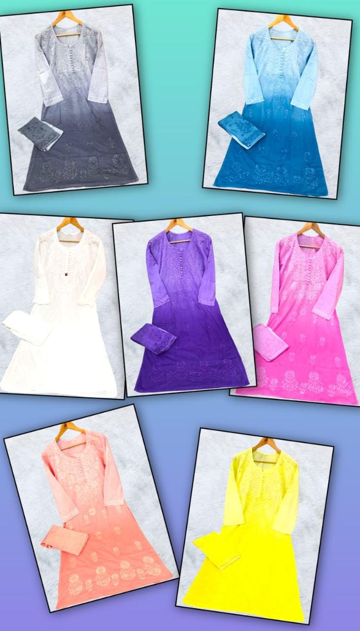 Dobby Cotton Kurti With Pant