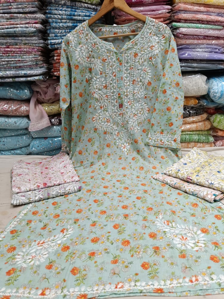 Printed Mul Mul Kurti