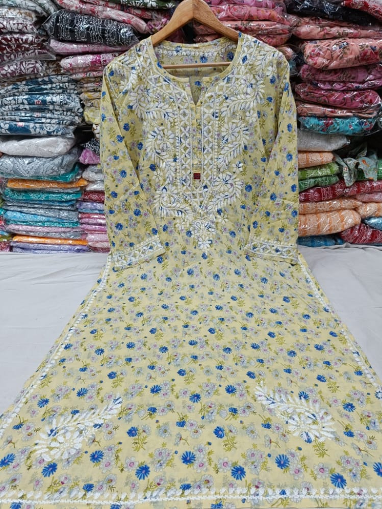 Printed Mul Mul Kurti