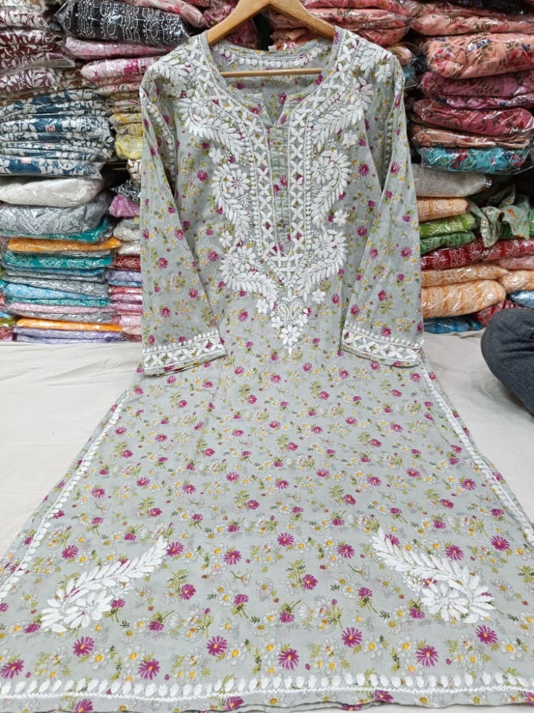 Printed Mul Mul Kurti