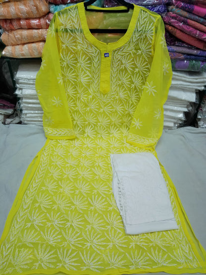 Georgette tepchi kurti wIth pant