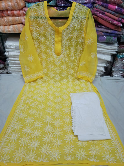 Georgette tepchi kurti wIth pant