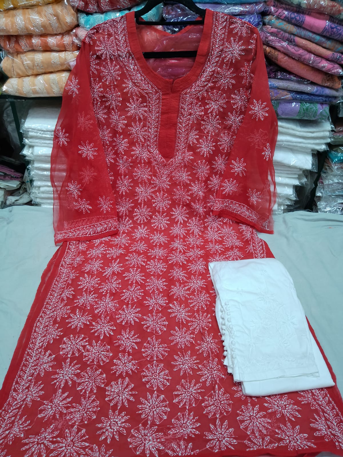 Georgette tepchi kurti wIth pant