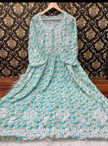 Mul Mul Long Gown 3pc Set