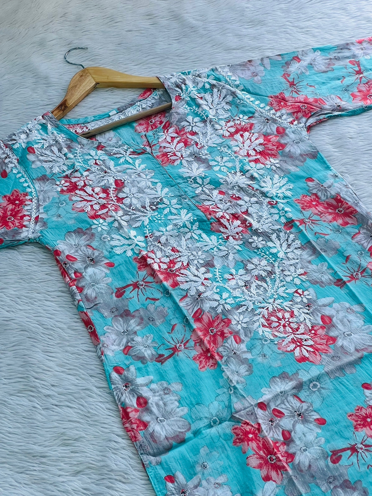 Printed Mul Mul Kurti With Pant