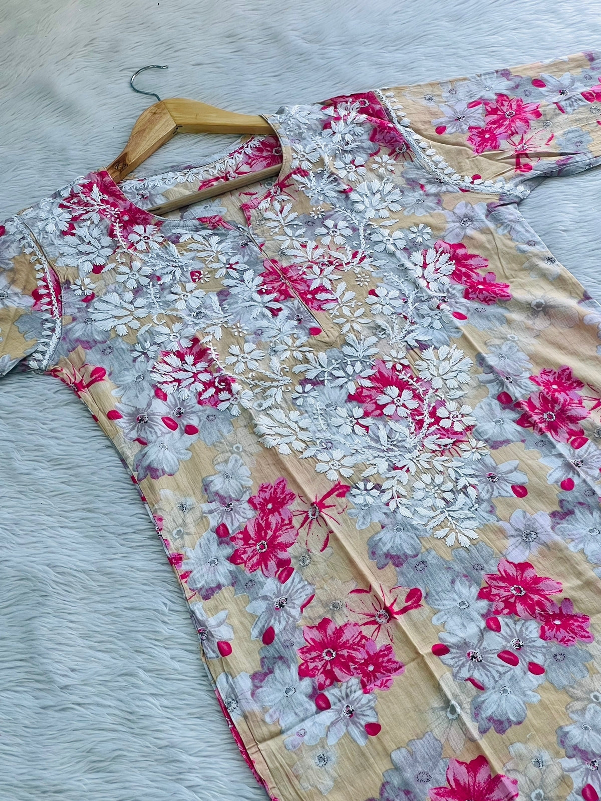 Printed Mul Mul Kurti With Pant