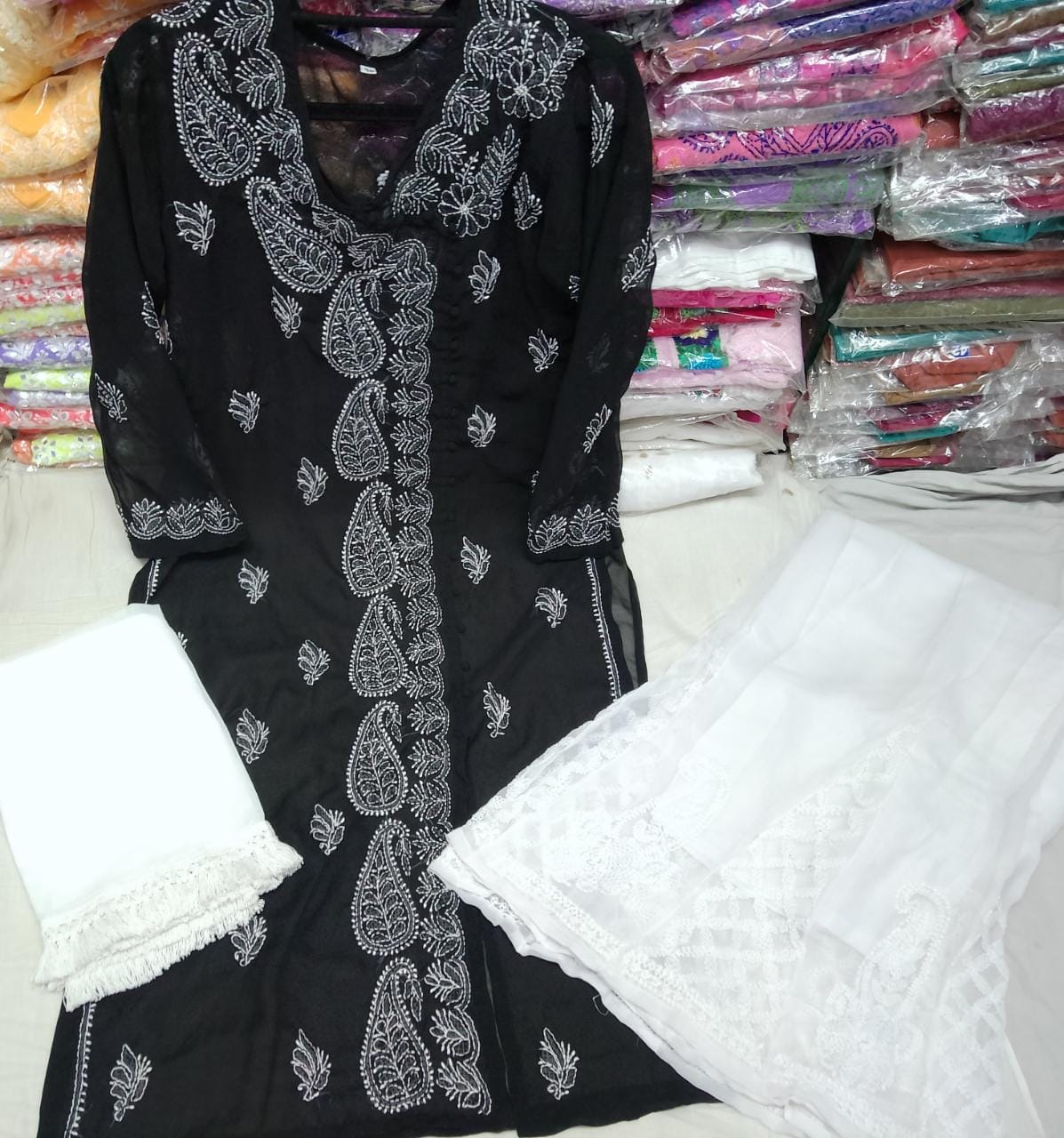 Georgette Angarkha kurti With Sharara & Dupatta