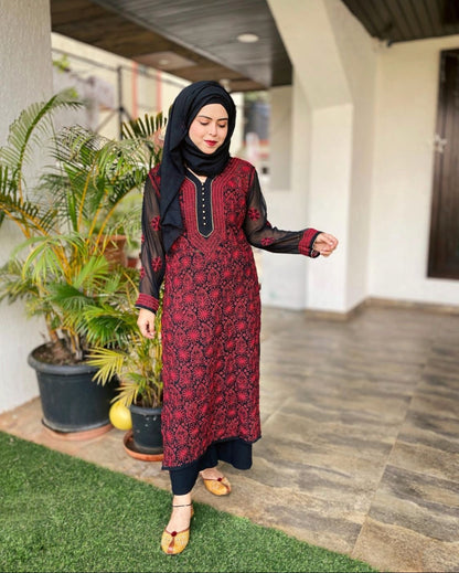 Saba Ka Jahan - Black & Red kurti